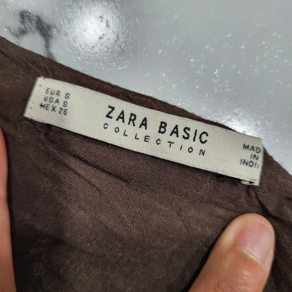 ZARA BASIC collection - Olive Green Antique Silver Sequin Tunic Mini Shift Dress - Picture 12 of 15